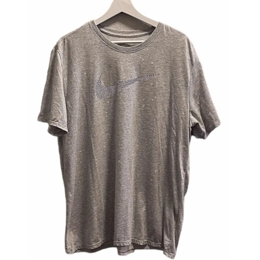 Nike Mens Athletic Cut Dri Fit Gray Crew Neck T Shirt Size XLARGE Short Sleeve